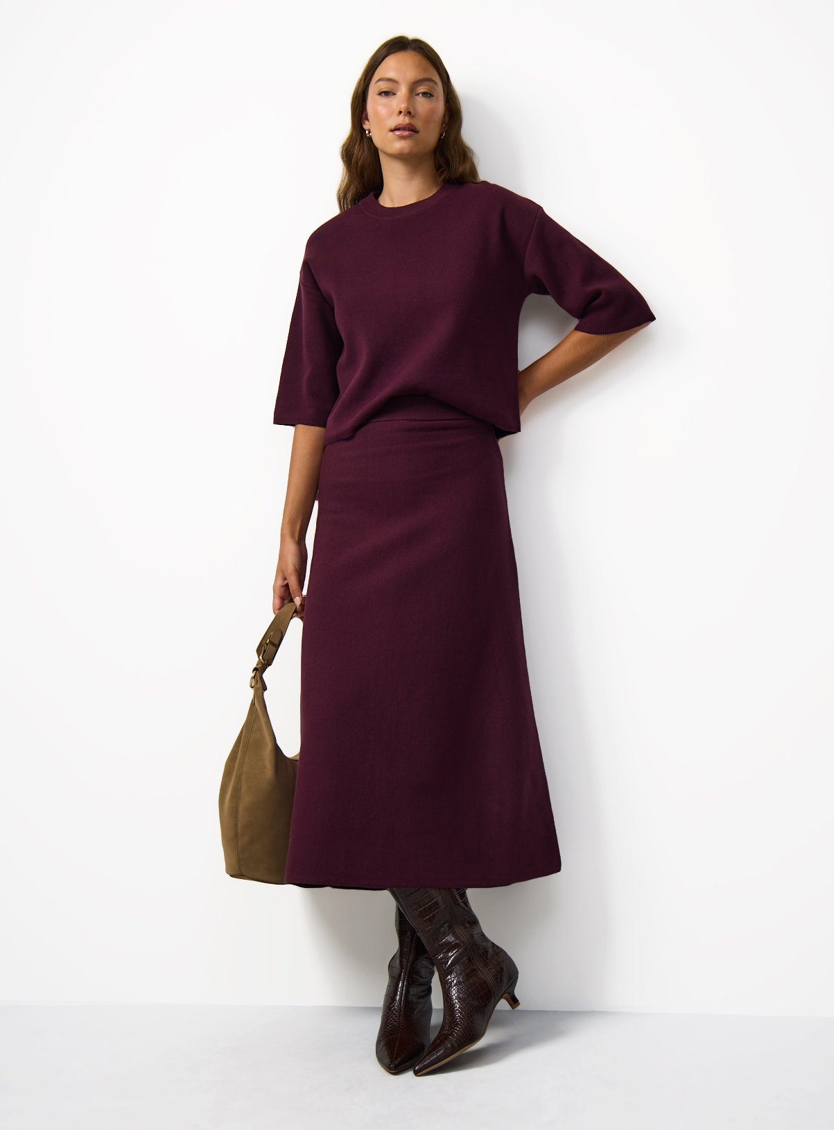 Red Compact Cotton Blend Mini Co-ord Skirt L - Image 2 thumbnail